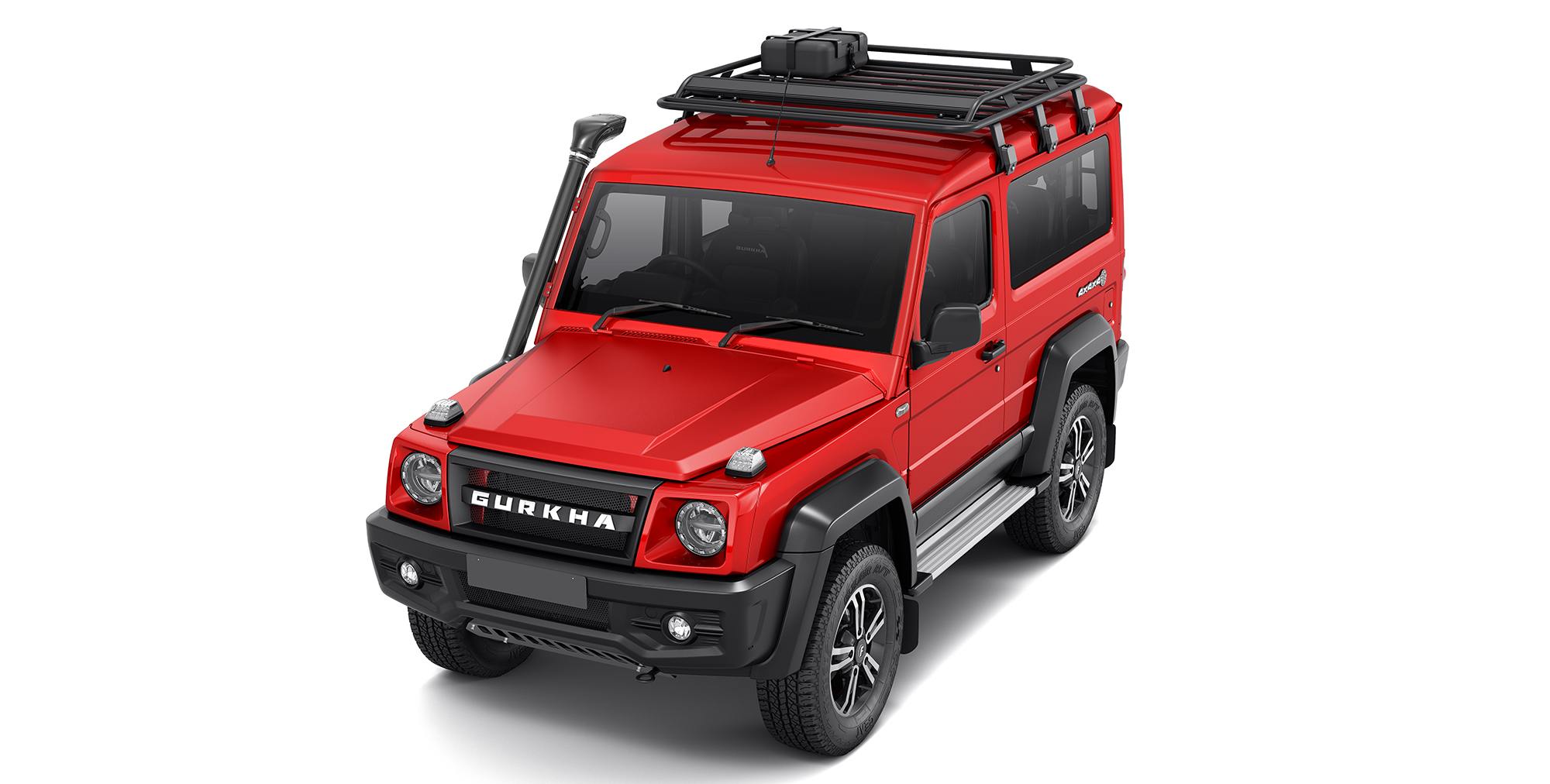 Force Gurkha Red Car with Roof Carrier