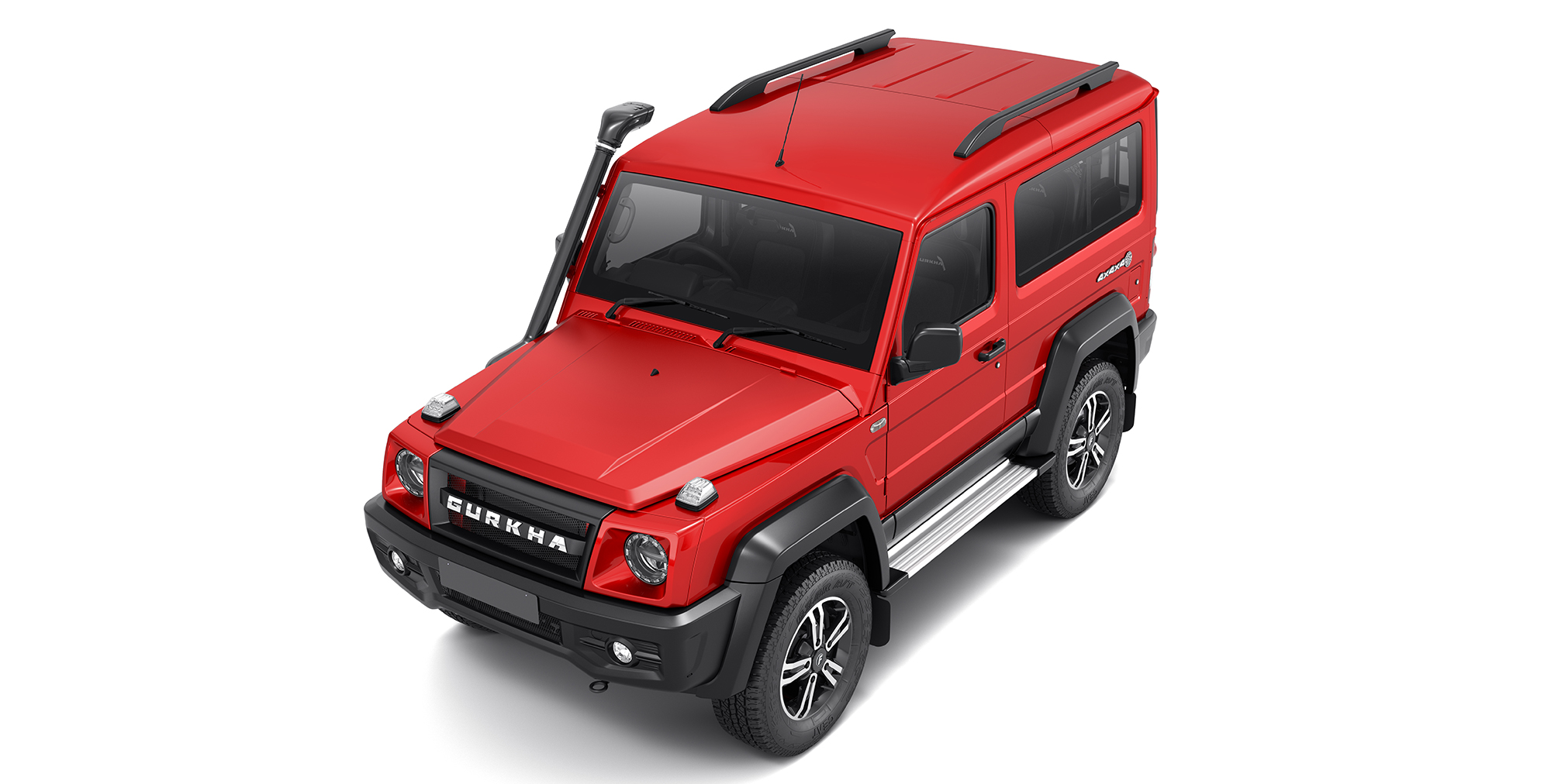 Red Colour Force Gurkha 4x4x4 with Roof Rail
