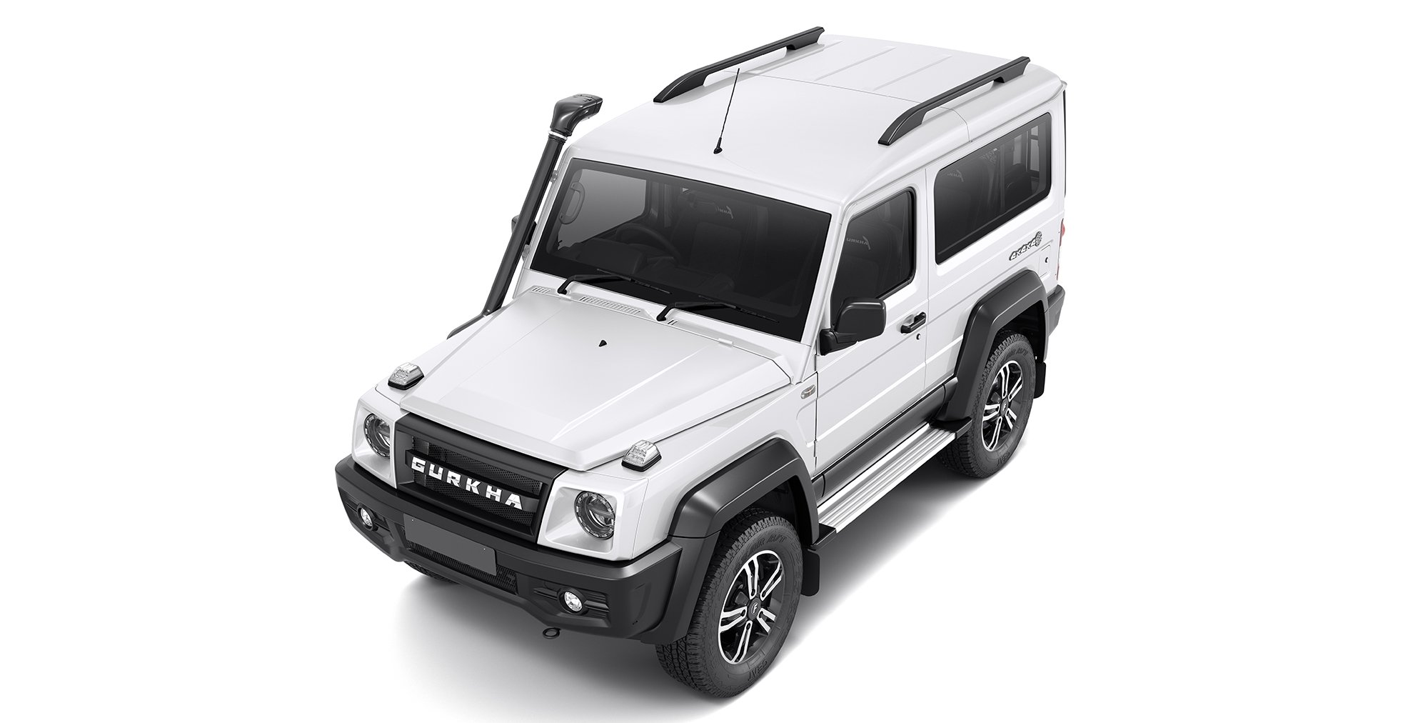 White Colour Force Gurkha 4x4x4 with Roof Rail